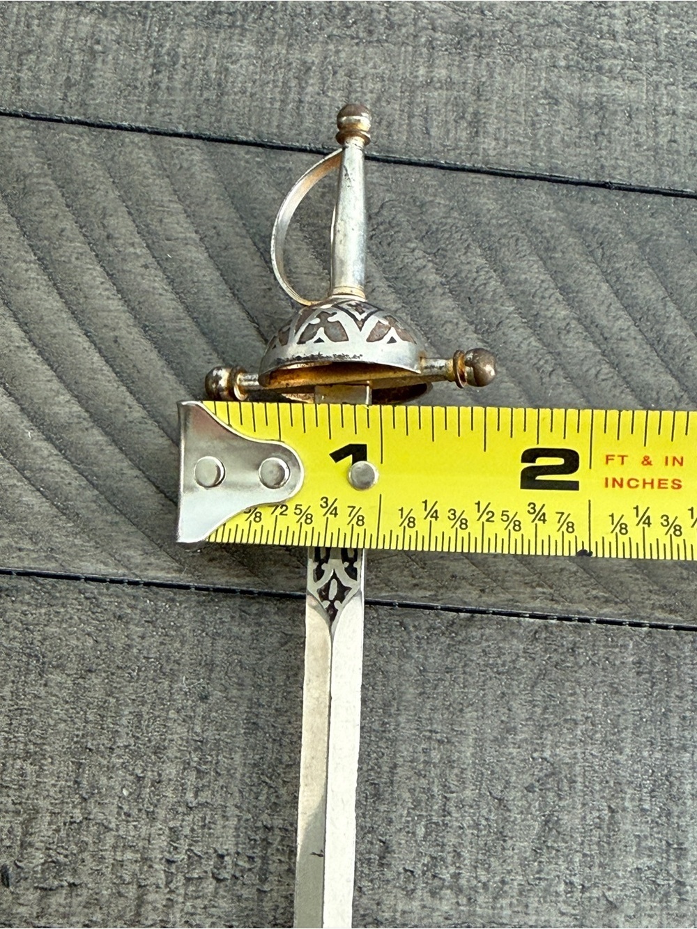 Vintage Toledo Spanish Rapier Sword Enamel Letter Opener Spain 6.75” - Picture 4 of 4